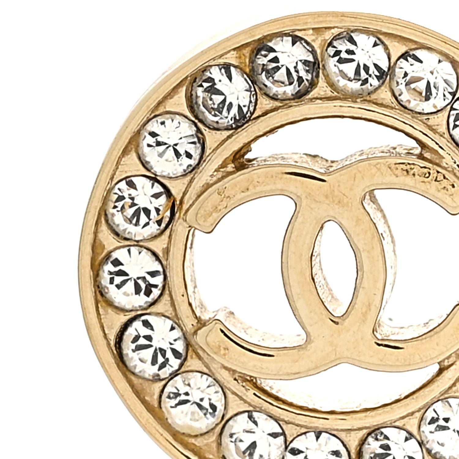 Chanel Metal Crystal Bow-tiful CC Earrings Gold 5 of 5