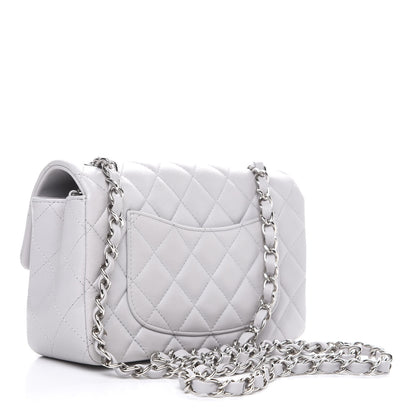 Chanel Lambskin Quilted Mini Rectangular Flap Grey 2 of 9