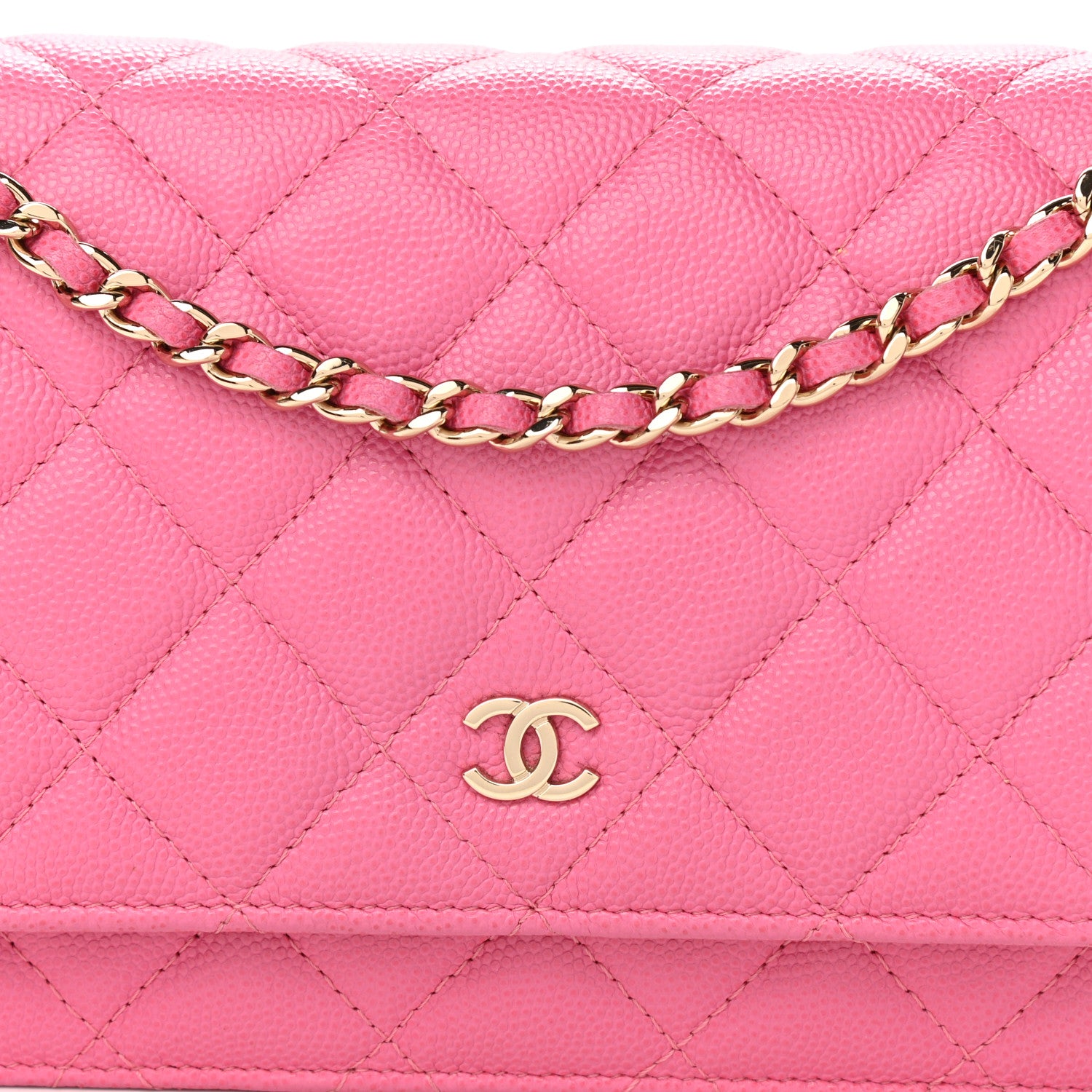 Chanel Caviar Quilted Wallet On Chain WOC Pink 9 of 13