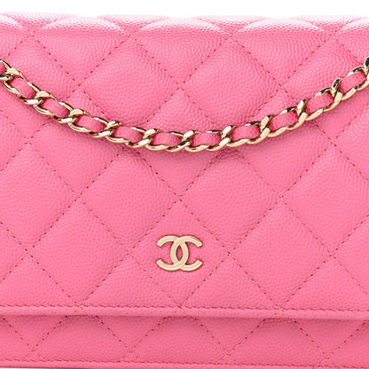 Chanel Caviar Quilted Wallet On Chain WOC Pink 9 of 13