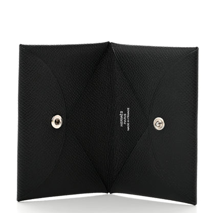 Hermes Epsom Calvi Card Case Black 5 of 7