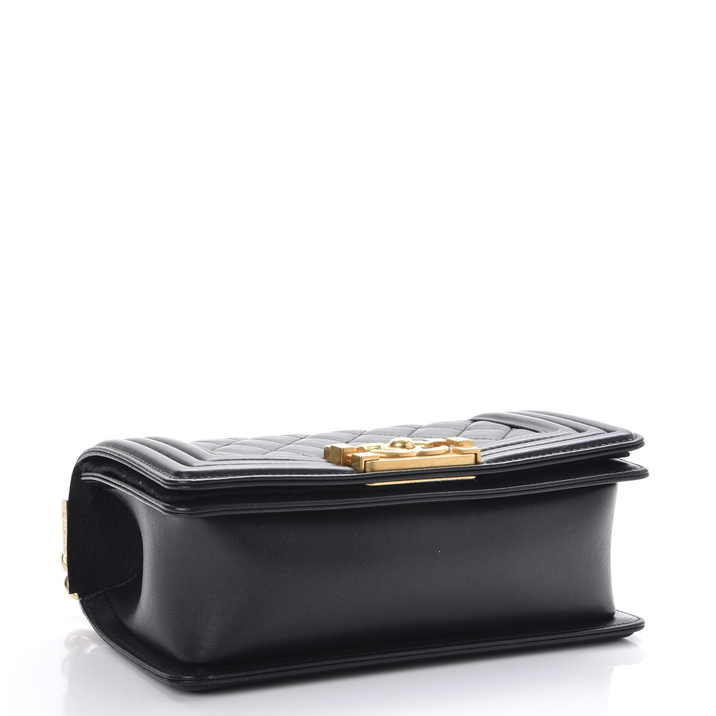 Lambskin Quilted Small Boy Flap Black