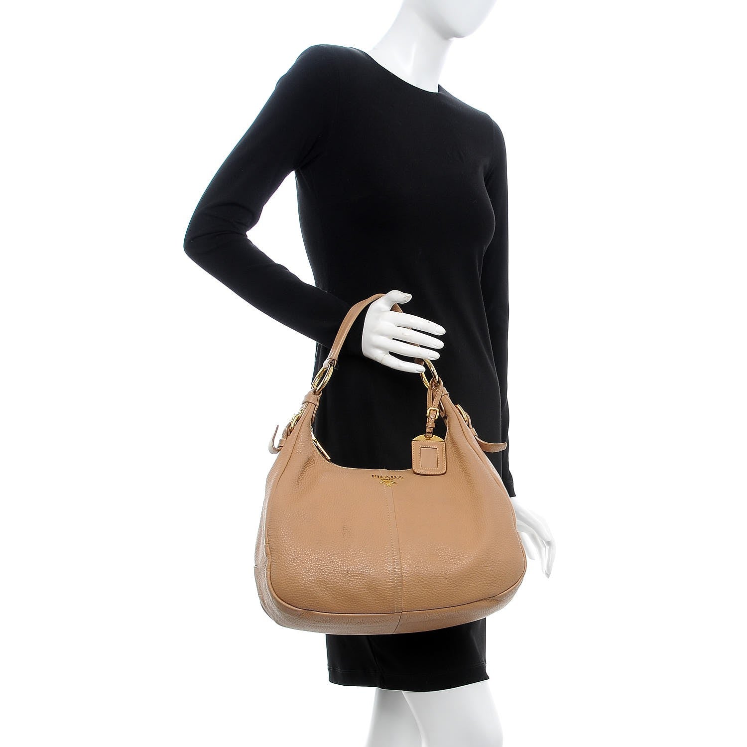 Prada Vitello Daino Hobo Sabbia 2 of 11