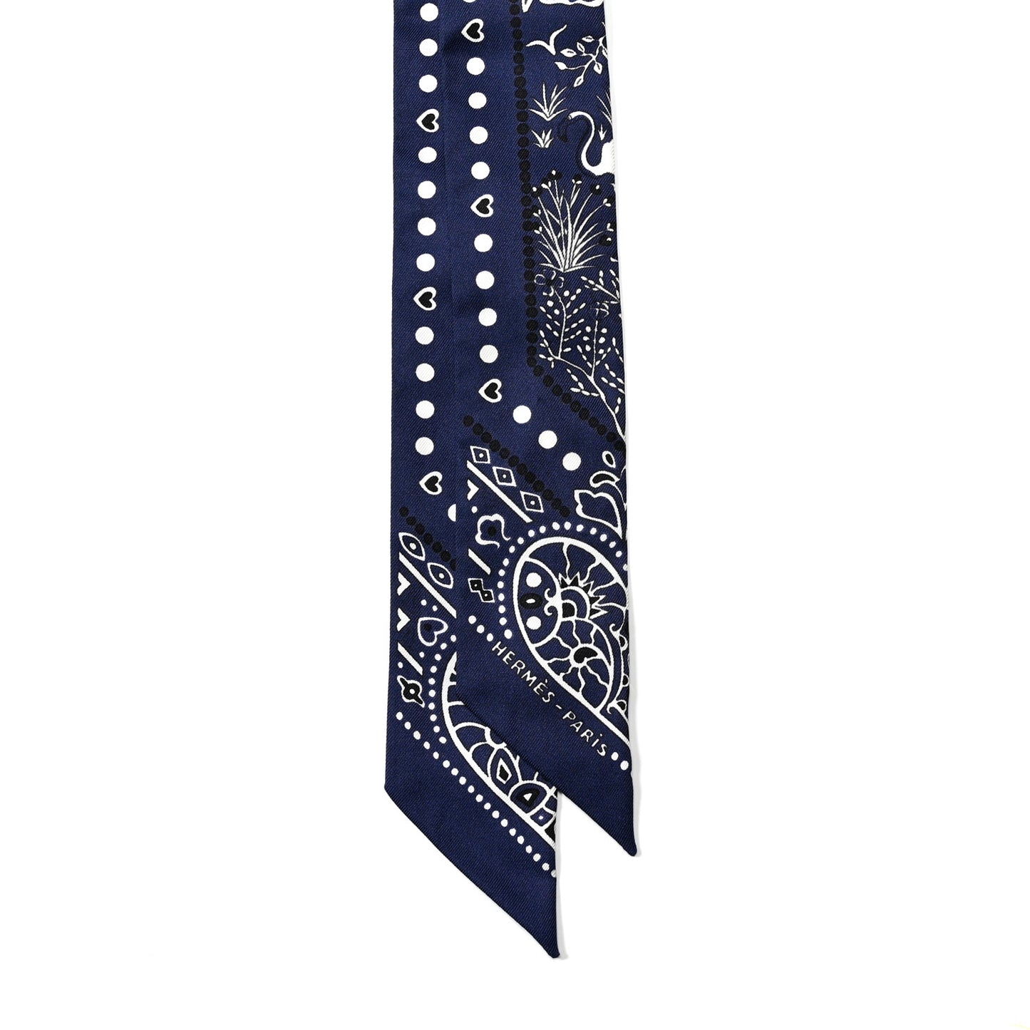 Silk Peuple Du Vent Bandana Twilly Marine White Black