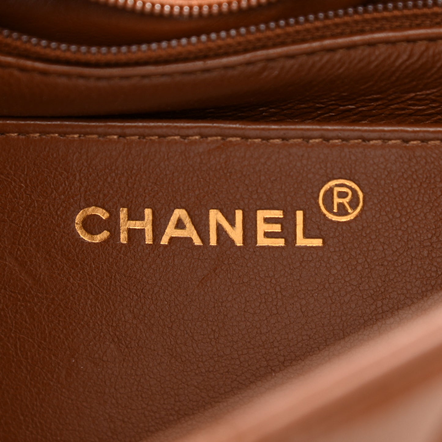 Lambskin Quilted Small Single Flap Brown