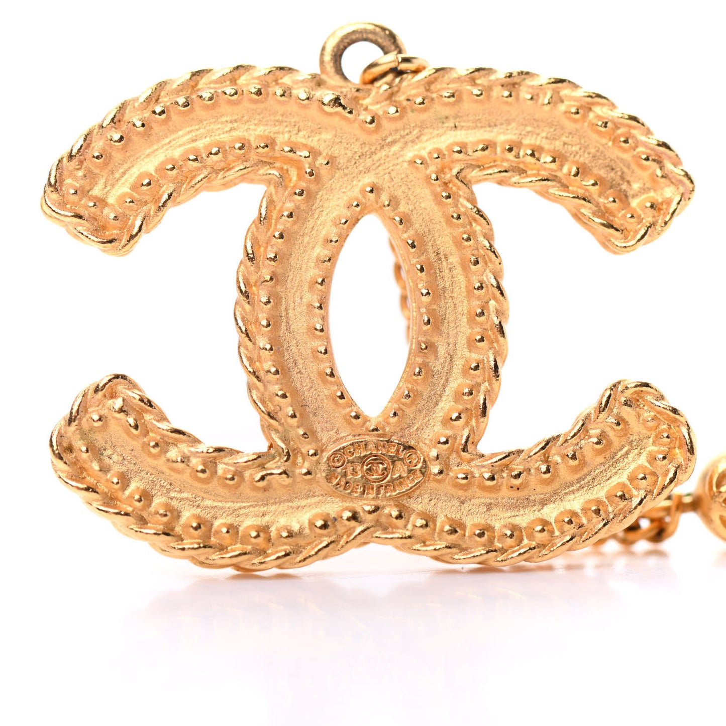 CC Drop Earrings Matte Gold