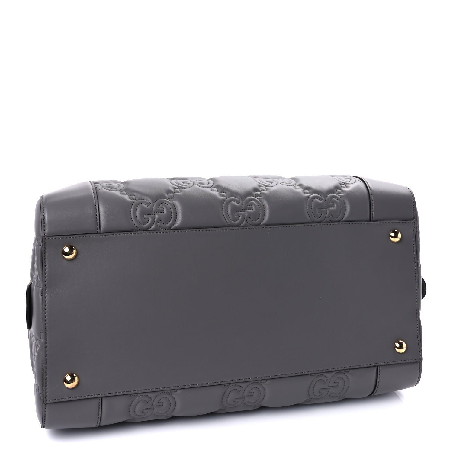 Gucci Calfskin GG Matelasse Medium Duffle Bag Dusty Grey Natural 3 of 8