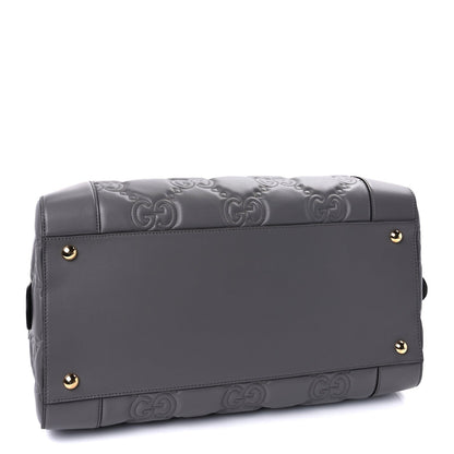 Gucci Calfskin GG Matelasse Medium Duffle Bag Dusty Grey Natural 3 of 8