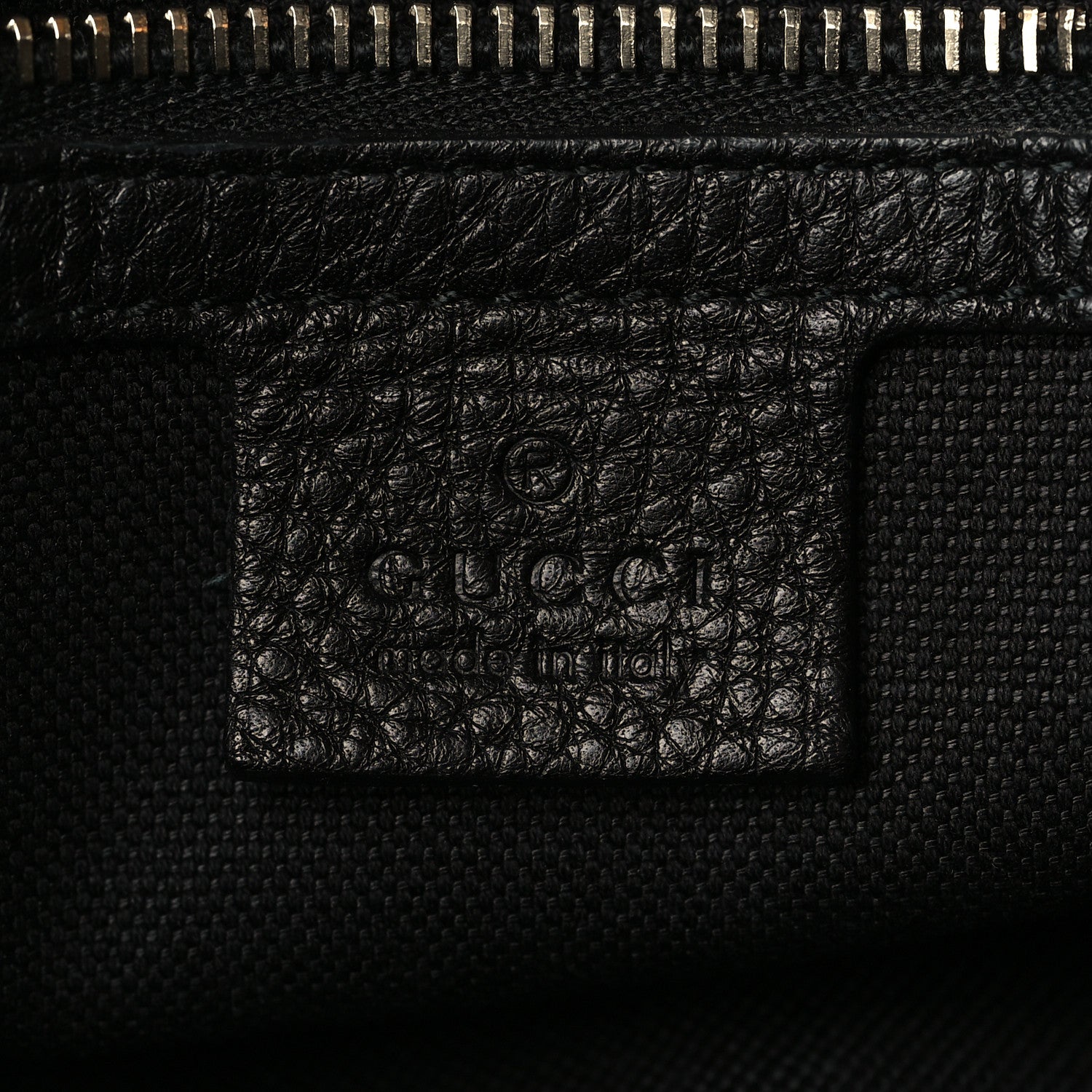 Gucci Pebbled Calfskin Medium Bamboo Shopper Tote Black 6 of 7