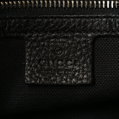 Gucci Pebbled Calfskin Medium Bamboo Shopper Tote Black 6 of 7