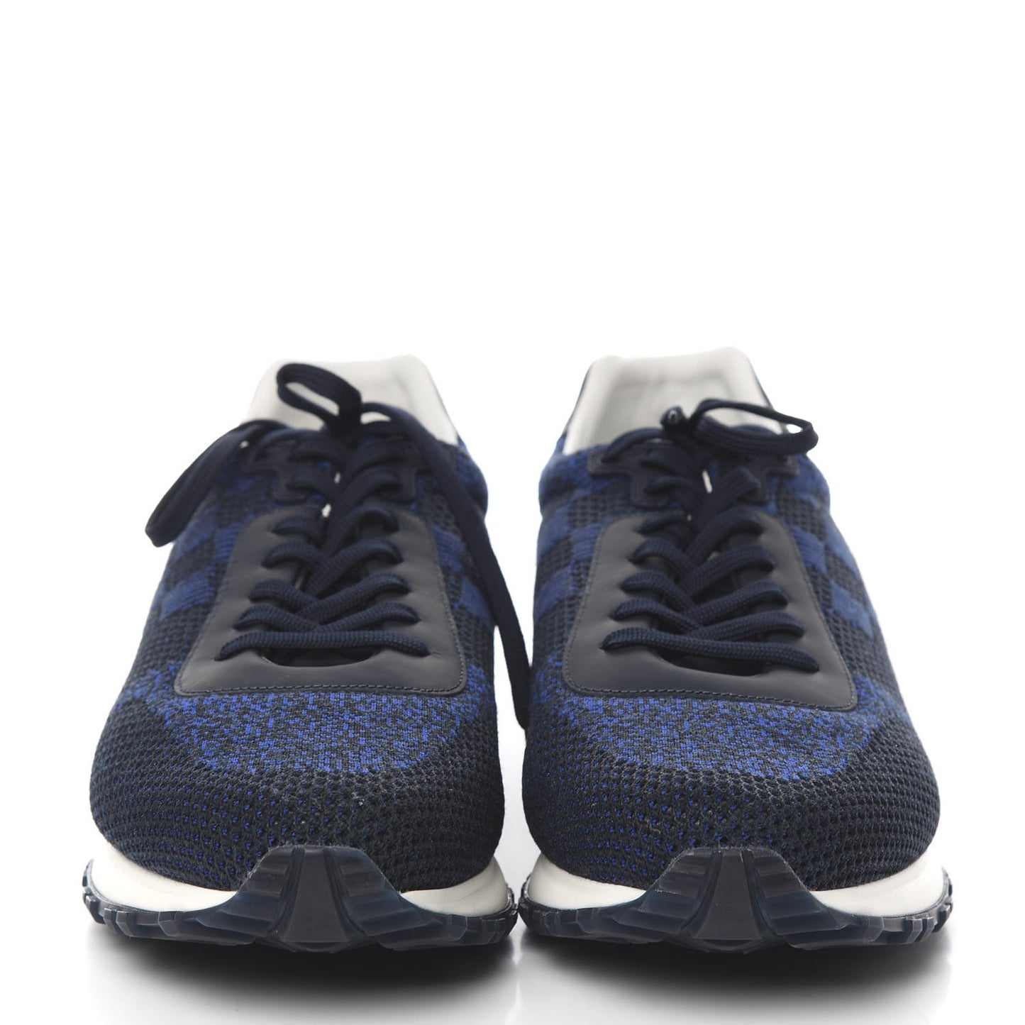 Calfskin Damier Run Away Sneakers 9 Pacific Blue