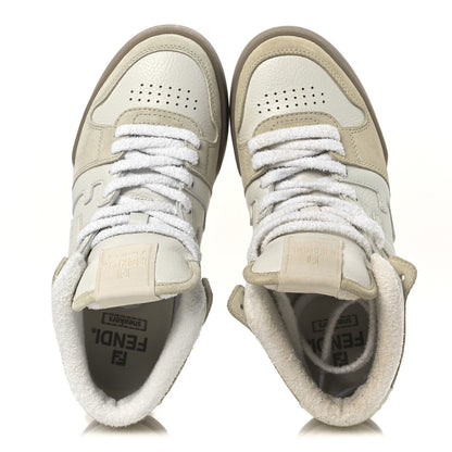 Fendi Suede Vitello Match High Top Sneakers 37 Ice White Ice  White 2 of 7