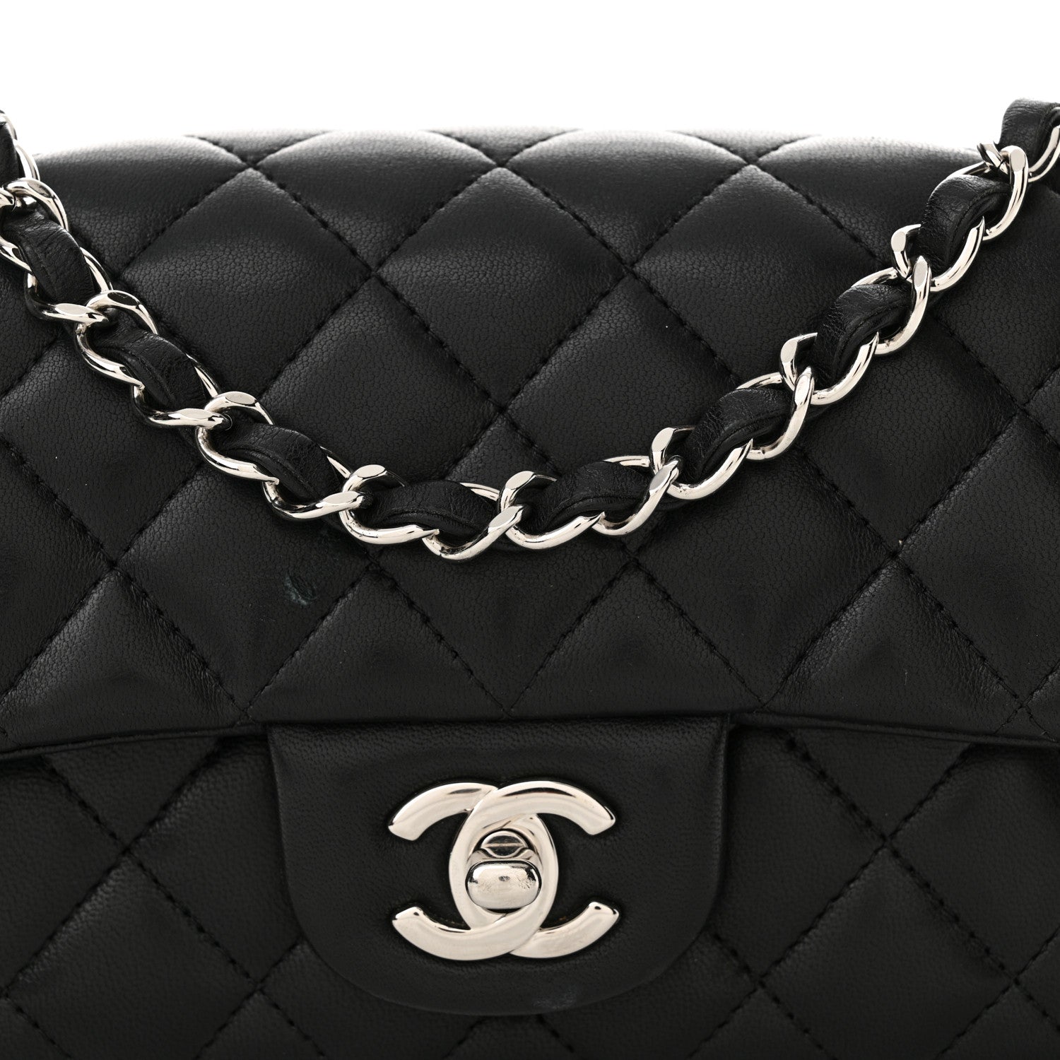 Chanel Lambskin Quilted Mini Rectangular Flap Black 9 of 13
