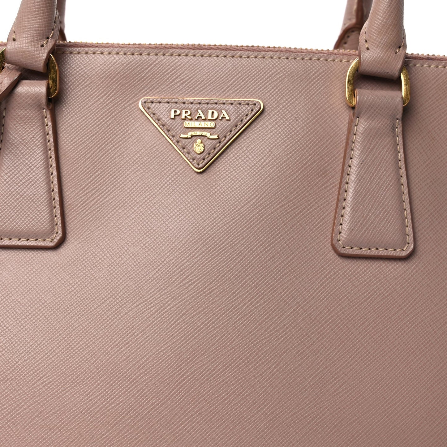 Saffiano Medium Galleria Double Zip Tote  Beige