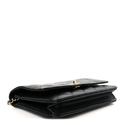 Chanel Caviar Quilted CC Turnlock Wallet On Chain WOC Black 4 of 11