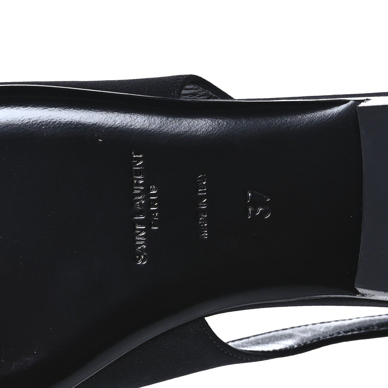 Saint Laurent Crepe De Chine Vivi 10 Plate Slingback Flats 37 Black 7 of 7