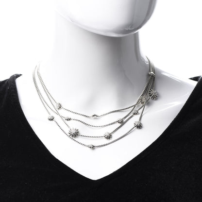 David Yurman Sterling Silver Diamond Multi Strand Starburst Station Necklace 2 of 6