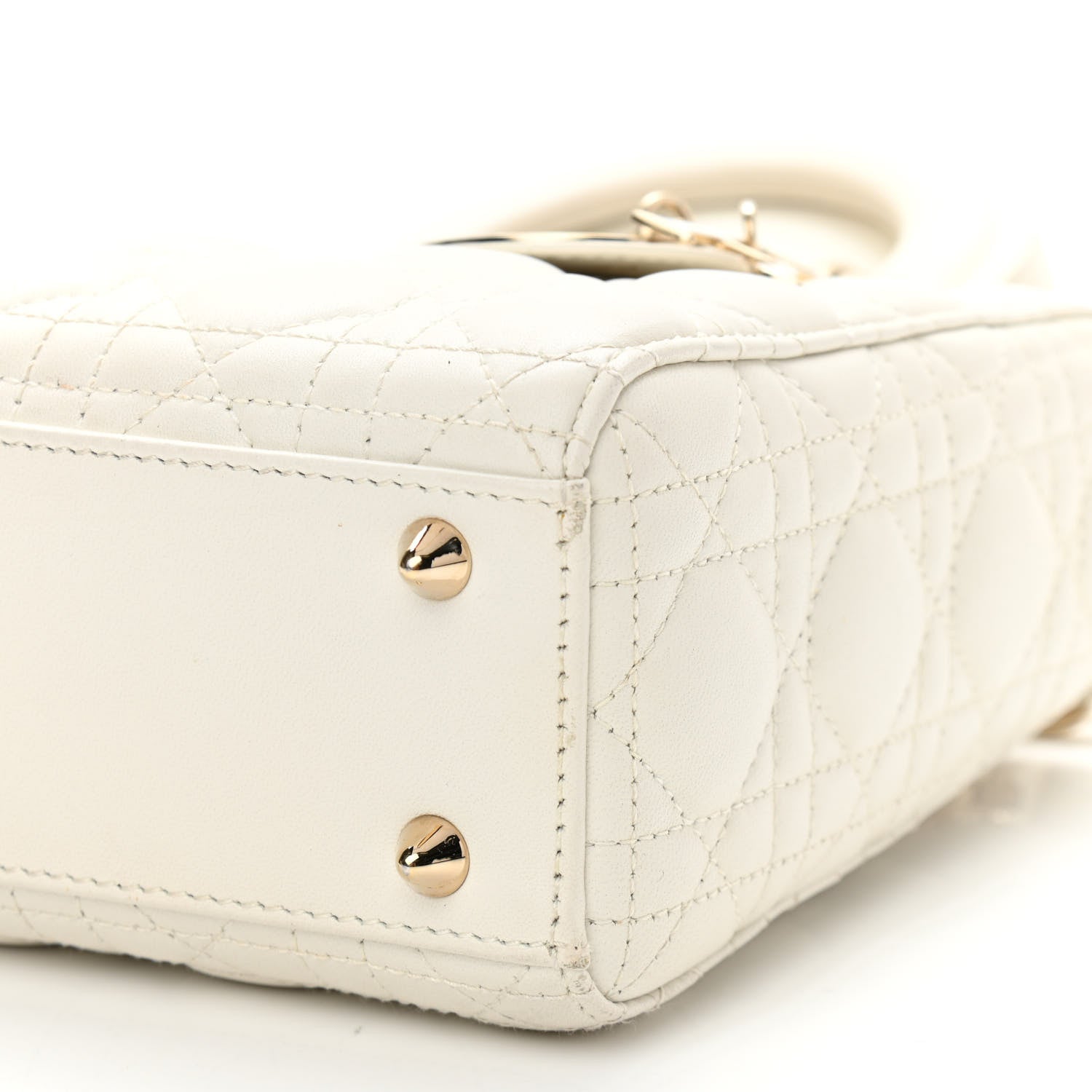 Christian Dior Lambskin Cannage Small Lady Dior White 9 of 11
