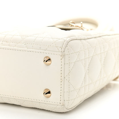 Christian Dior Lambskin Cannage Small Lady Dior White 9 of 11