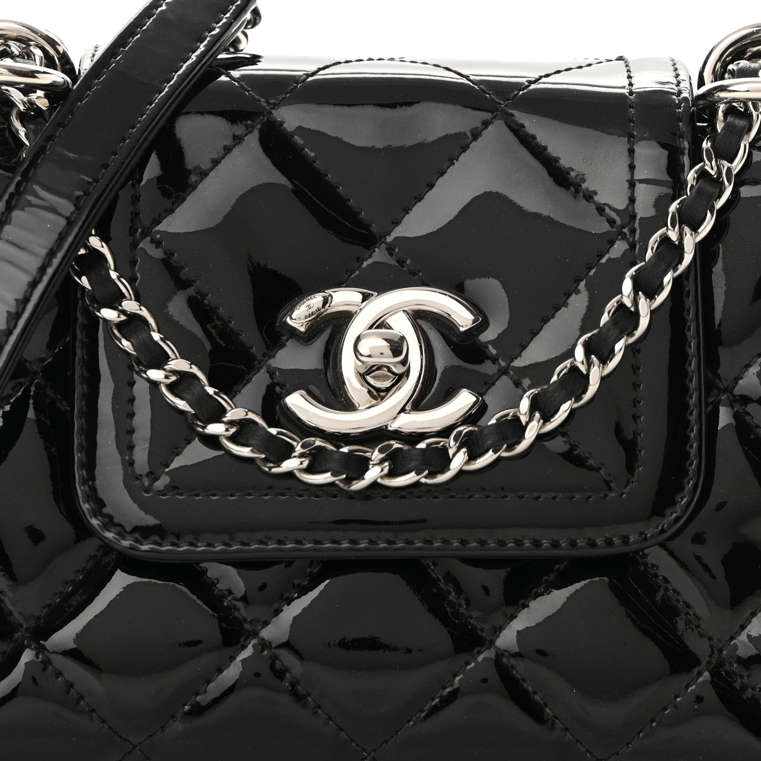 Chanel Patent Quilted Coco Shine Small Accordion Flap Black 8 of 10
