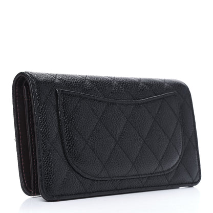 Chanel Caviar Quilted Yen Wallet Black 3 of 22