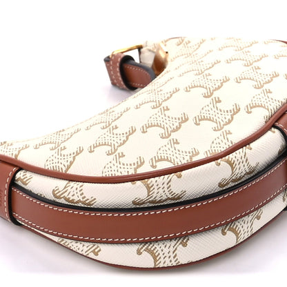 Celine Canvas Calfskin Mini Ava Triomphe Shoulder Bag White 7 of 8