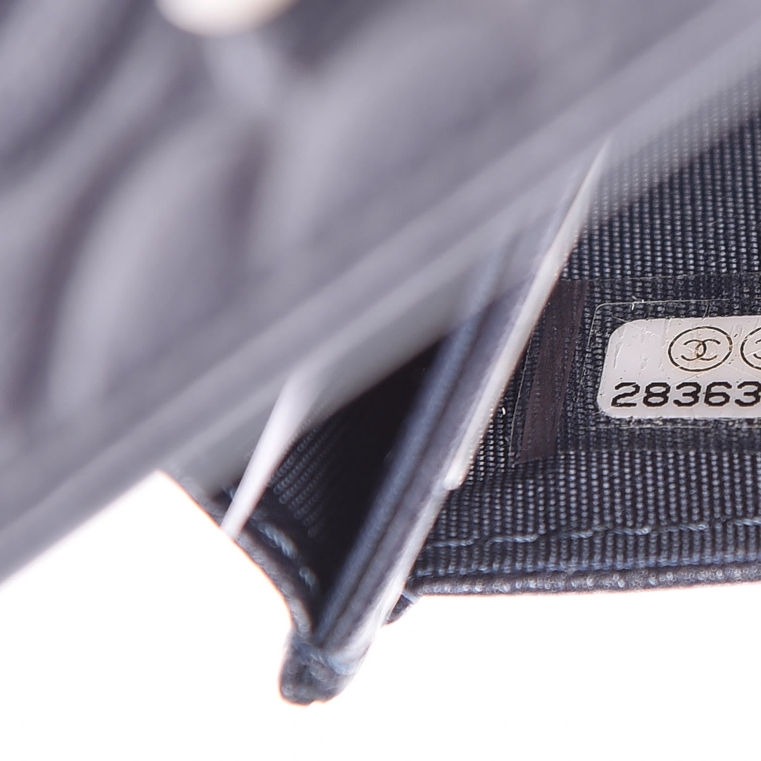 Chanel Goatskin Camellia Embossed Card Holder Blue 8 of 9