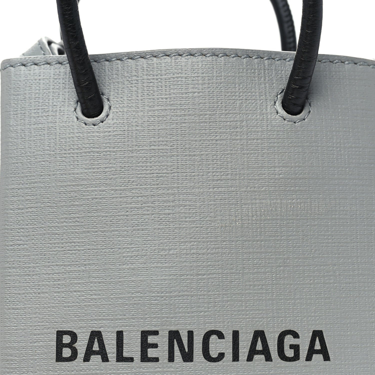 Balenciaga Squared Calfskin Logo Shopping Phone Holder Bag Balenciaga Grey 6 of 8
