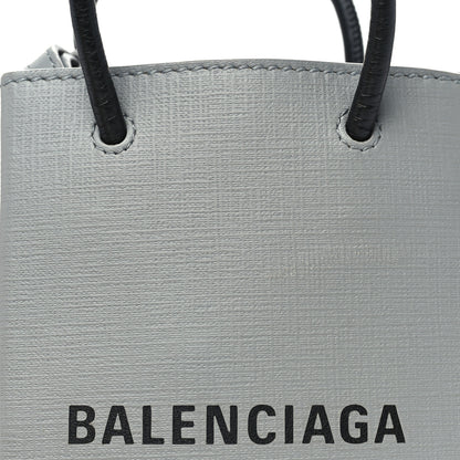 Balenciaga Squared Calfskin Logo Shopping Phone Holder Bag Balenciaga Grey 6 of 8