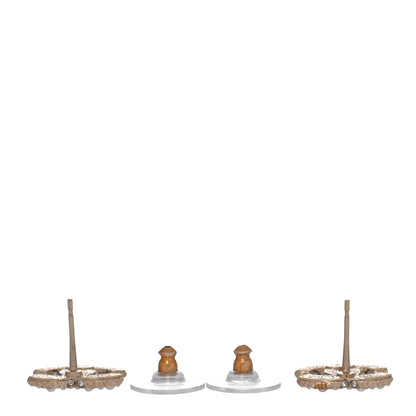 Chanel Pearl Crystal CC Stud Earrings Gold 3 of 5