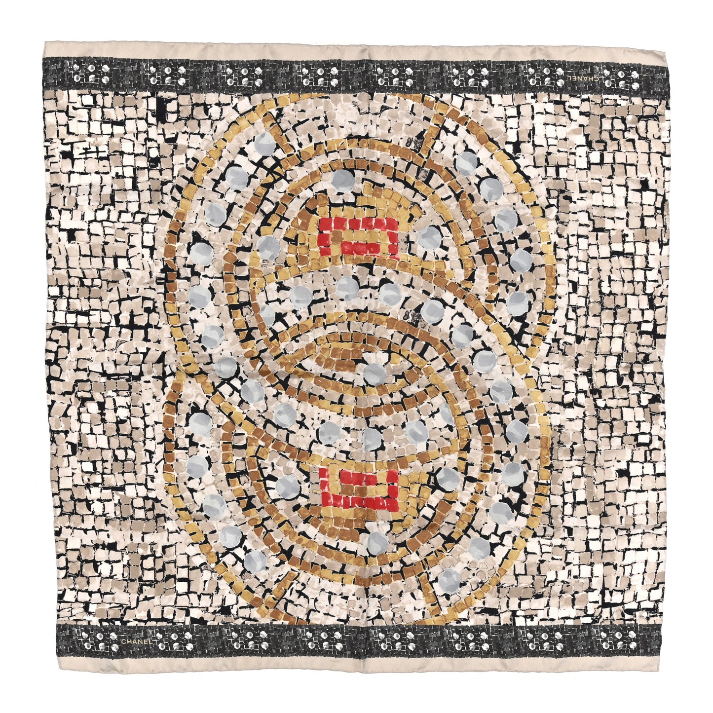 Silk Mosaic CC Logo Scarf Multicolor