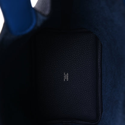 Hermes Taurillon Clemence Swift Eclat Picotin Lock 18 PM Bleu Encre Bleu Zellige 4 of 7
