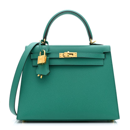 Hermes Epsom Kelly Sellier 25 Vert Vertigo 1 of 10