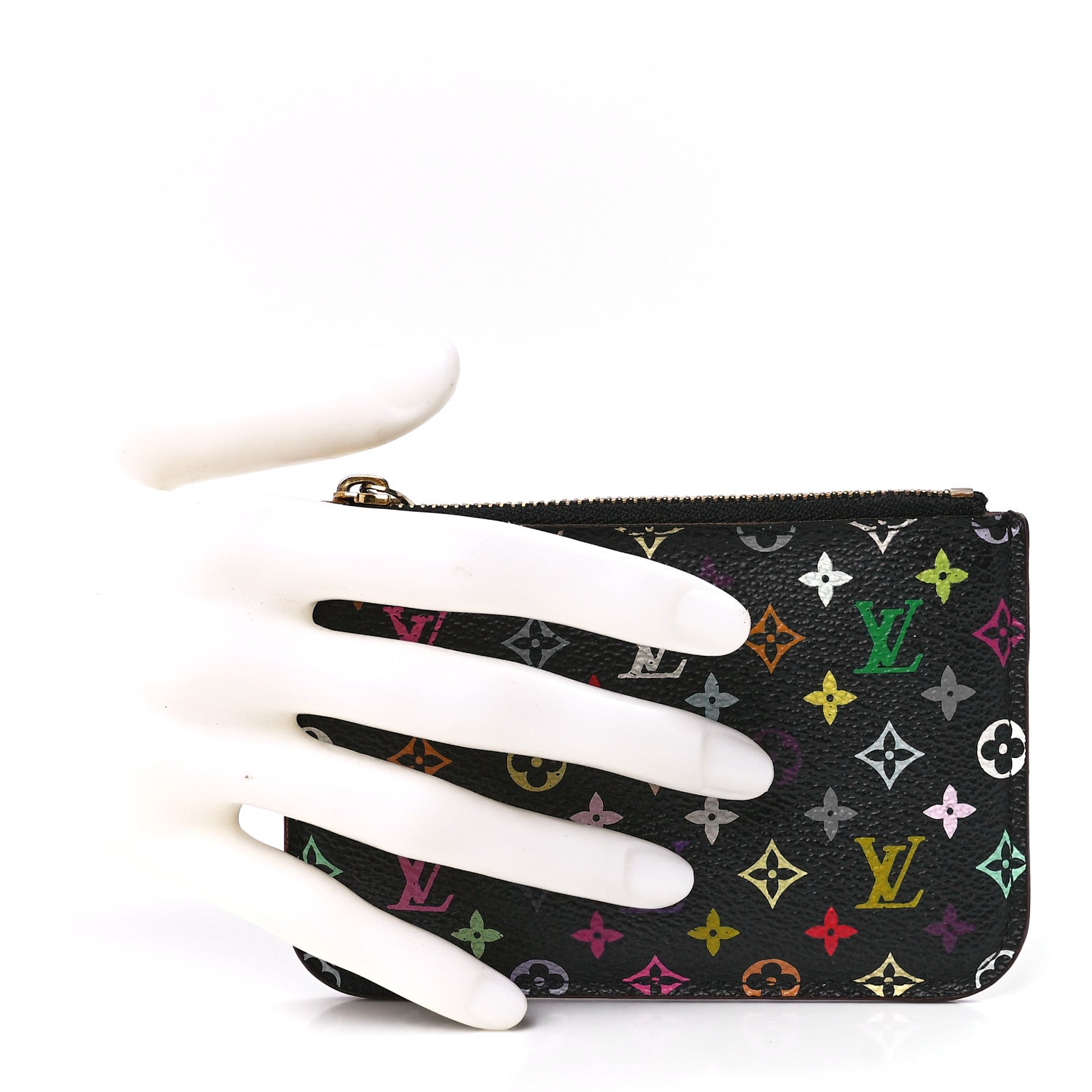Louis Vuitton Monogram Multicolor Key Pouch Black Grenade 2 of 10