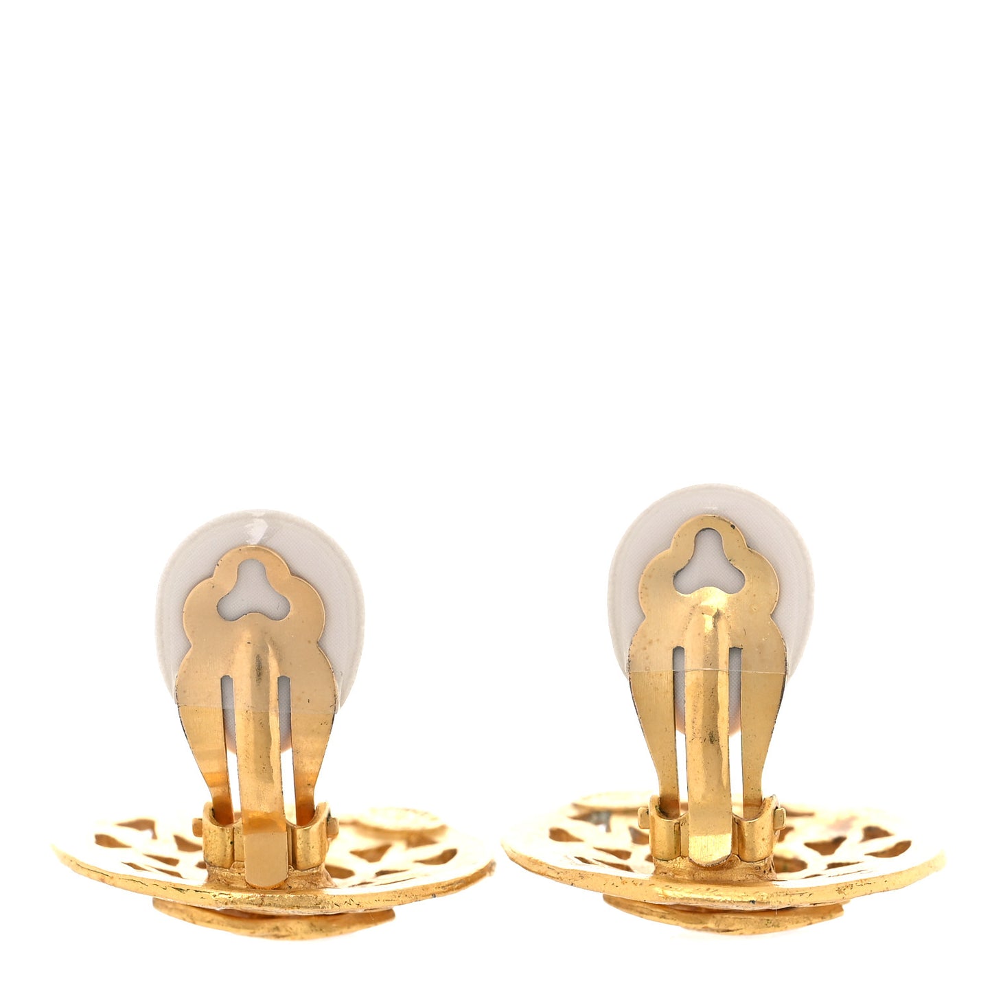 Metal CC Clip On Earrings Gold