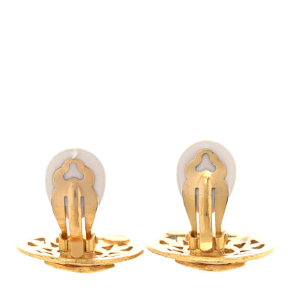 Chanel Metal CC Clip On Earrings Gold 4 of 5