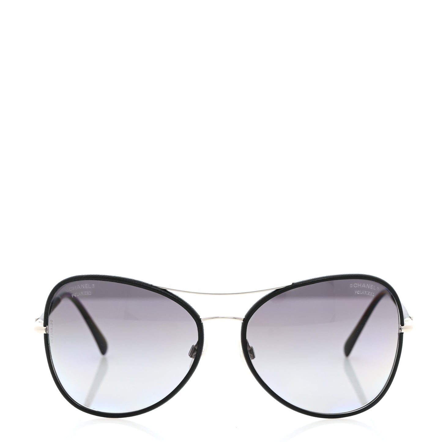 Metal Lambskin Polarized Pilot Fall Sunglasses 4227-Q Black