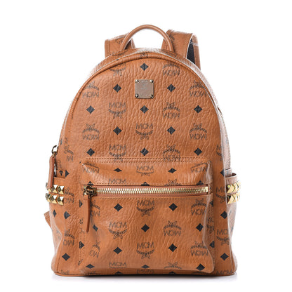 MCM Visetos Small Side Stud Stark Backpack Cognac 1 of 11