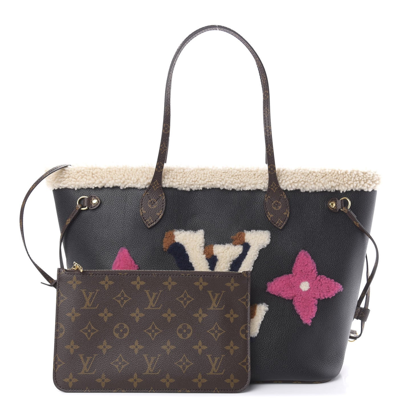 Calfskin Monogram Teddy Neverfull MM Black