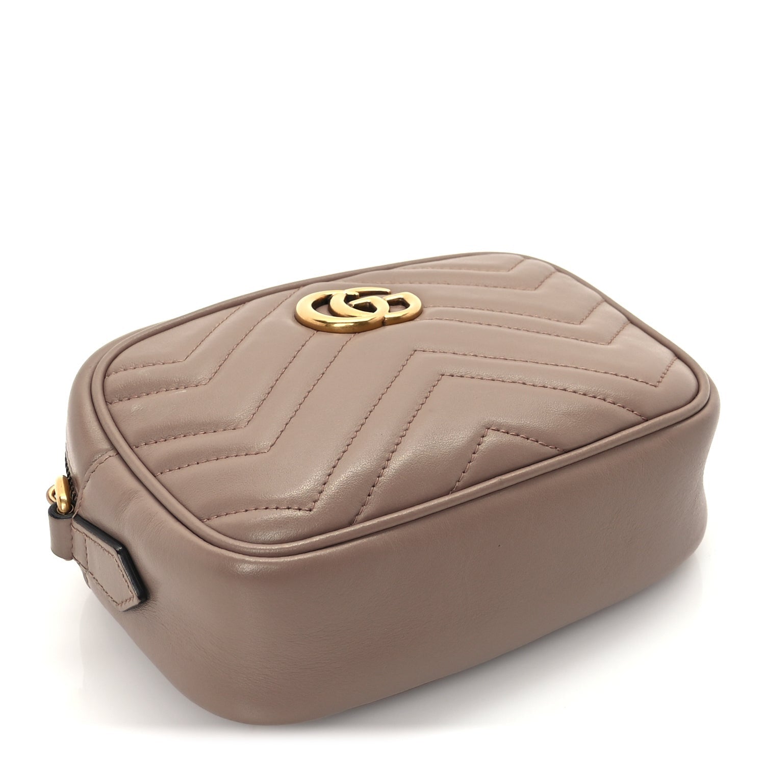 Gucci Calfskin Matelasse Mini GG Marmont Chain Shoulder Bag  Perfect Pink 3 of 9
