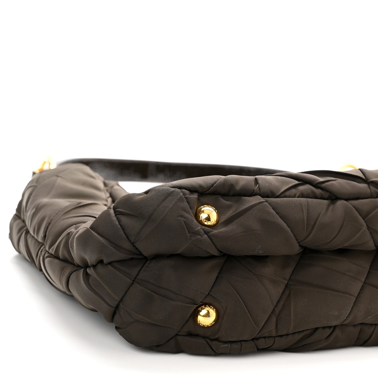 Prada Tessuto Nylon Chevron Quilted Shoulder Bag Brown 8 of 9