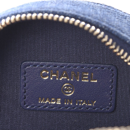 Chanel Denim Quilted Chanel 19 Round Clutch With Chain Blue 5 of 9