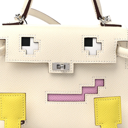 Hermes Epsom Quelle Idole Picto Kelly Doll Handbag Nata Mauve Sylvestre Lime Chai 13 of 14