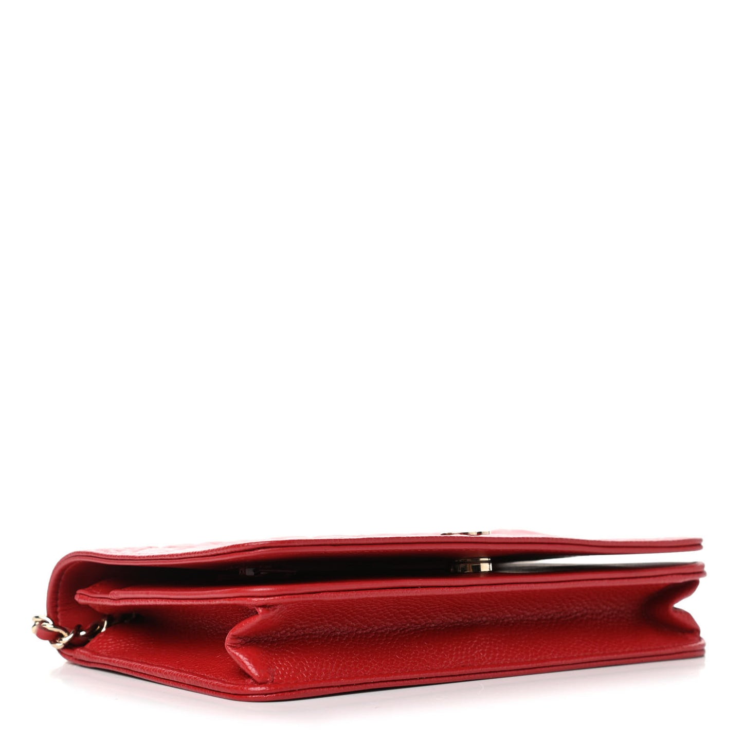 Caviar Camellia Embossed Wallet On Chain WOC Red