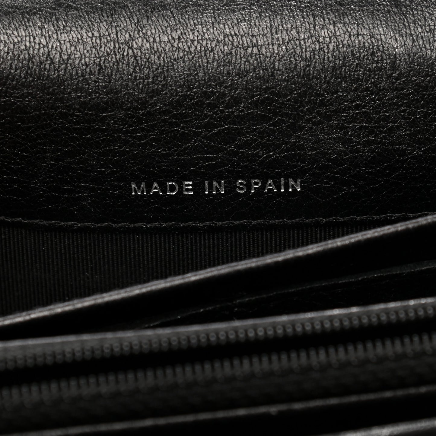 Perforated Lambskin Quilted Large Gusset Flap Wallet Black