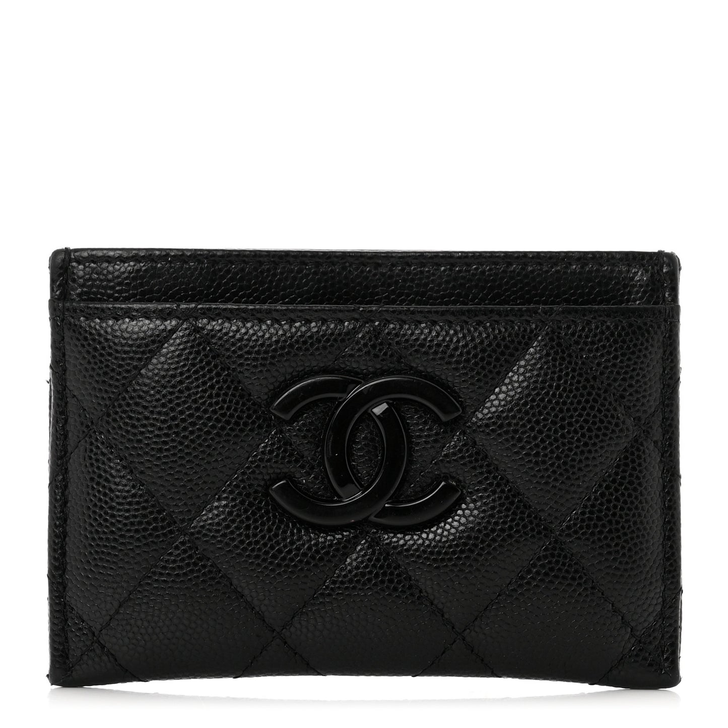 Caviar Quilted My Everything Card Holder Black