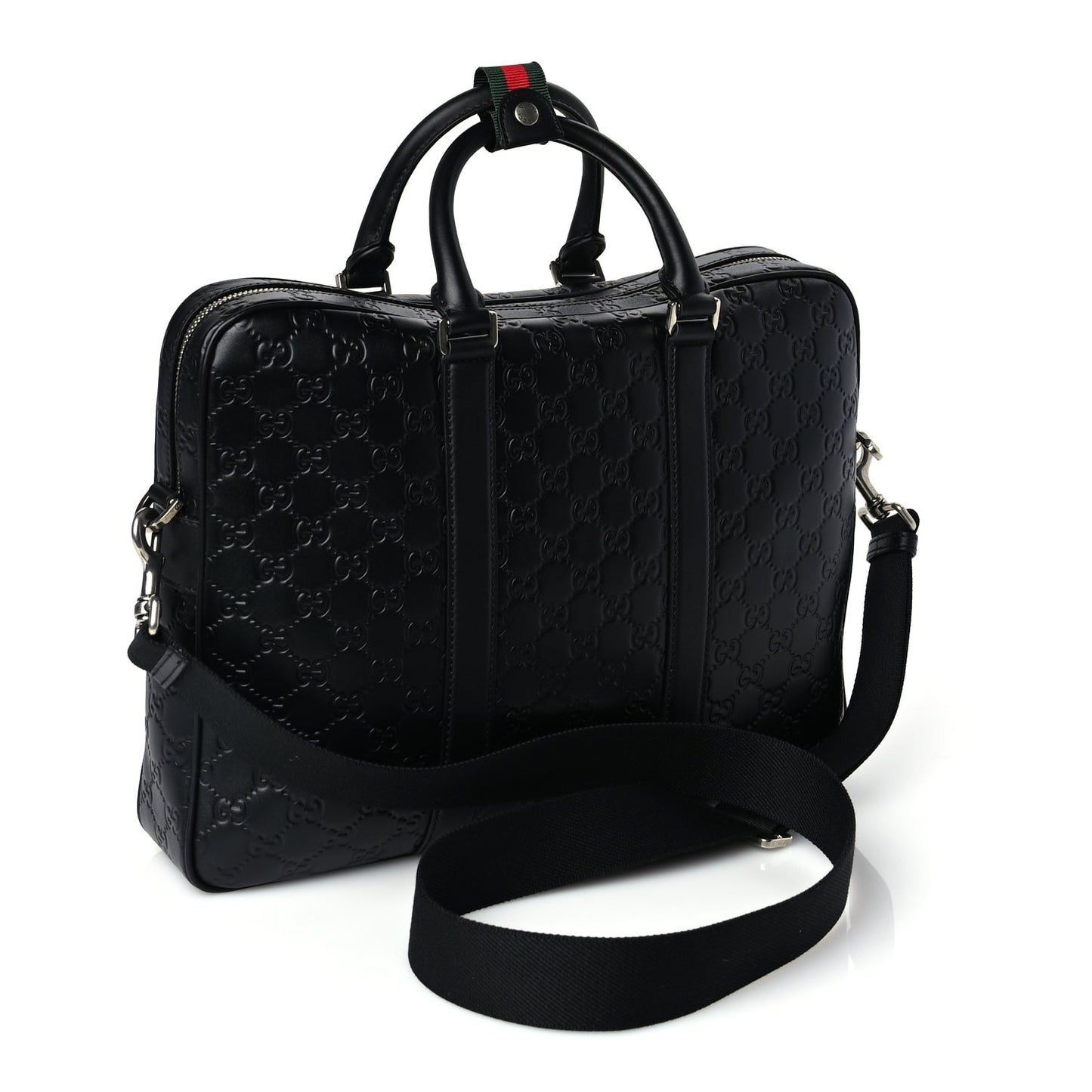 Calfskin GG Emblem Large Briefcase Black