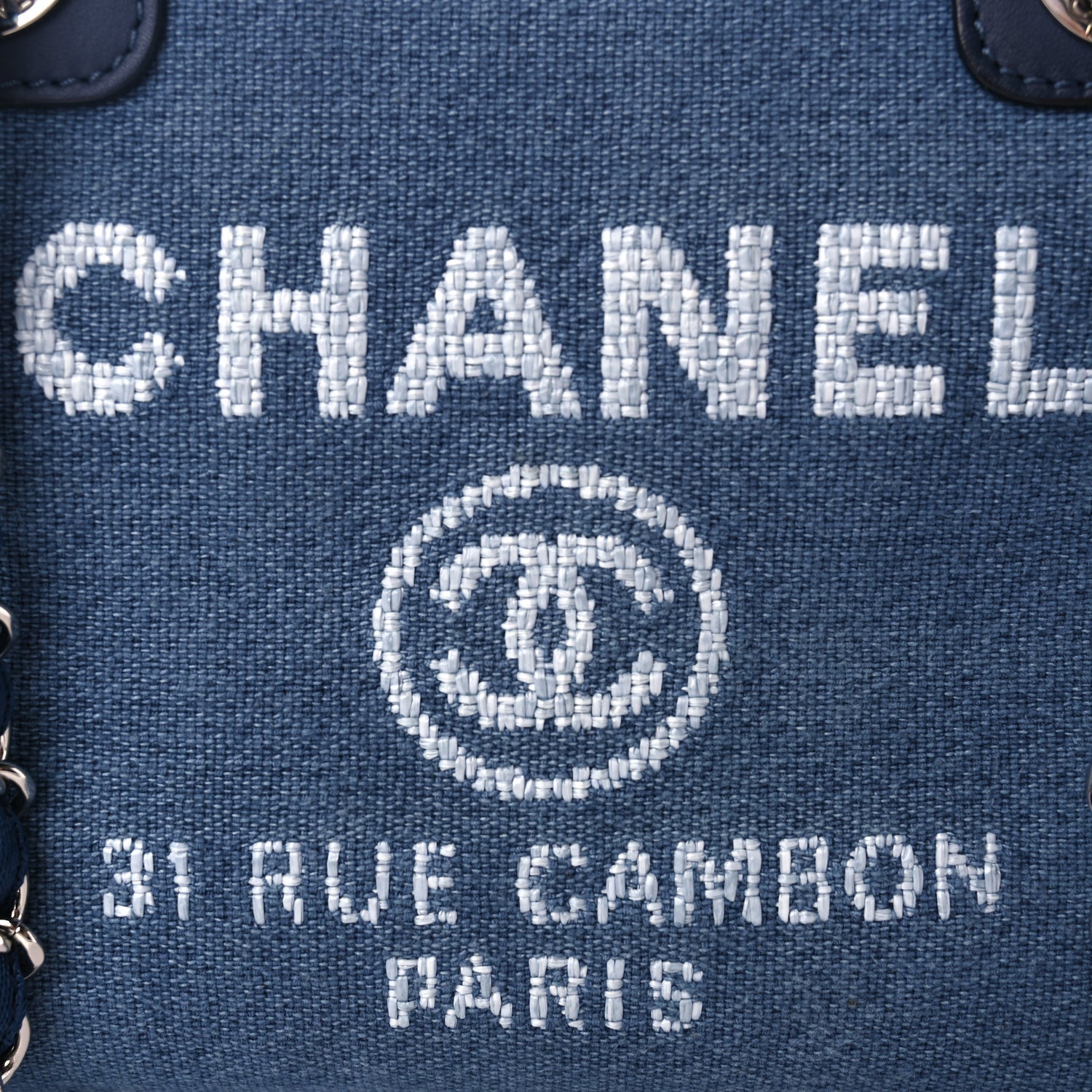 Chanel Canvas Deauville Small Bowling Bag Blue 7 of 10