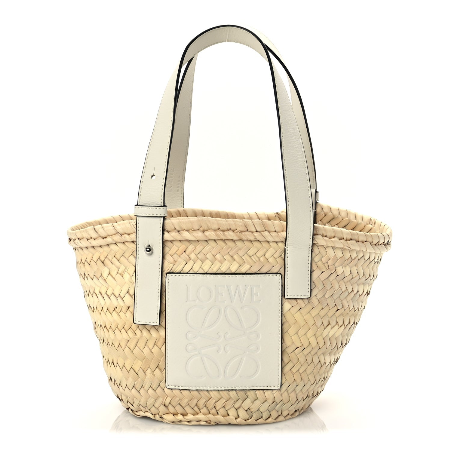 Loewe Raffia Small Basket Tote Bag  Natural White 1 of 8