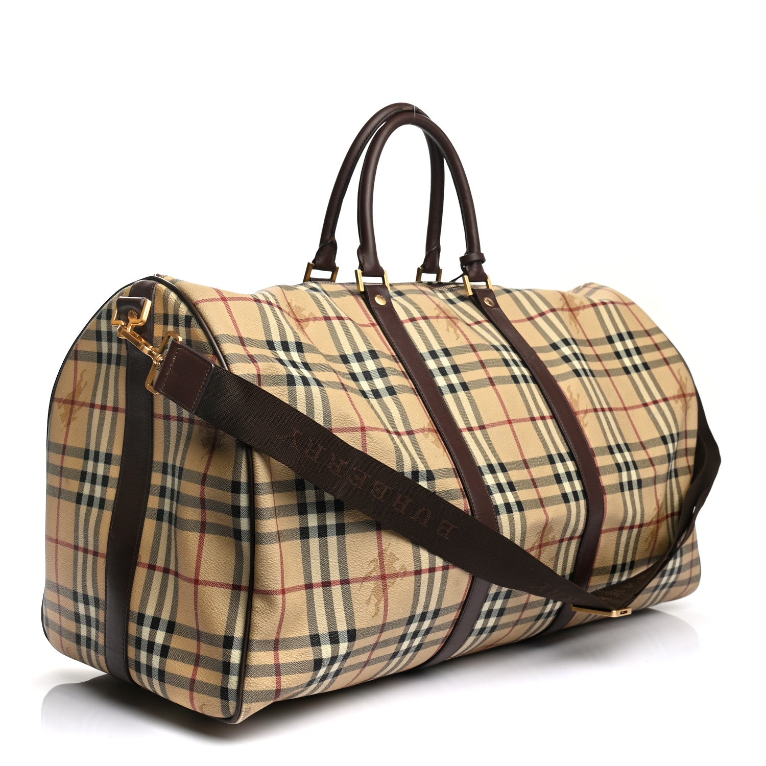 Burberry Haymarket Check Duffle Bag Brown 3 of 15